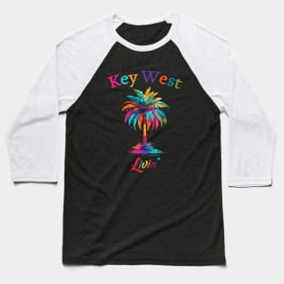 Key West Livin' Watercolor Palm Tree Baseball T-Shirt